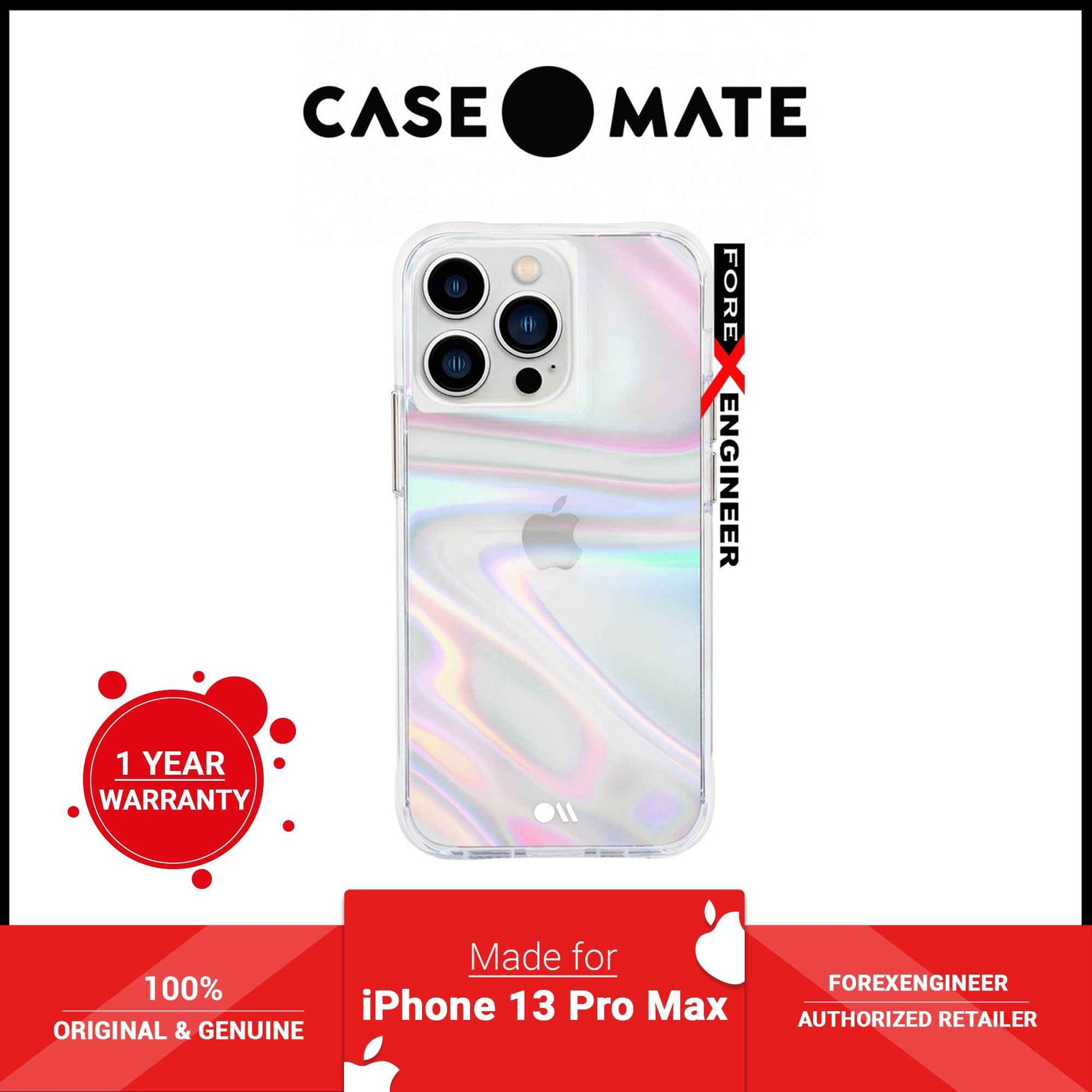 Case-Mate Soap Bubble for iPhone 13 Pro Max 6.7" 5G with Antimicrobial  - Iridescent (Barcode: 840171705980 )