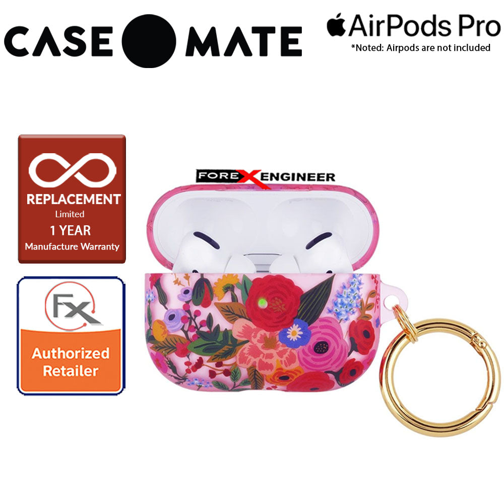 Case Mate Rifle Paper for Airpods Pro - Garden Party Blush with Gold Circular Ring ( 846127191135 )