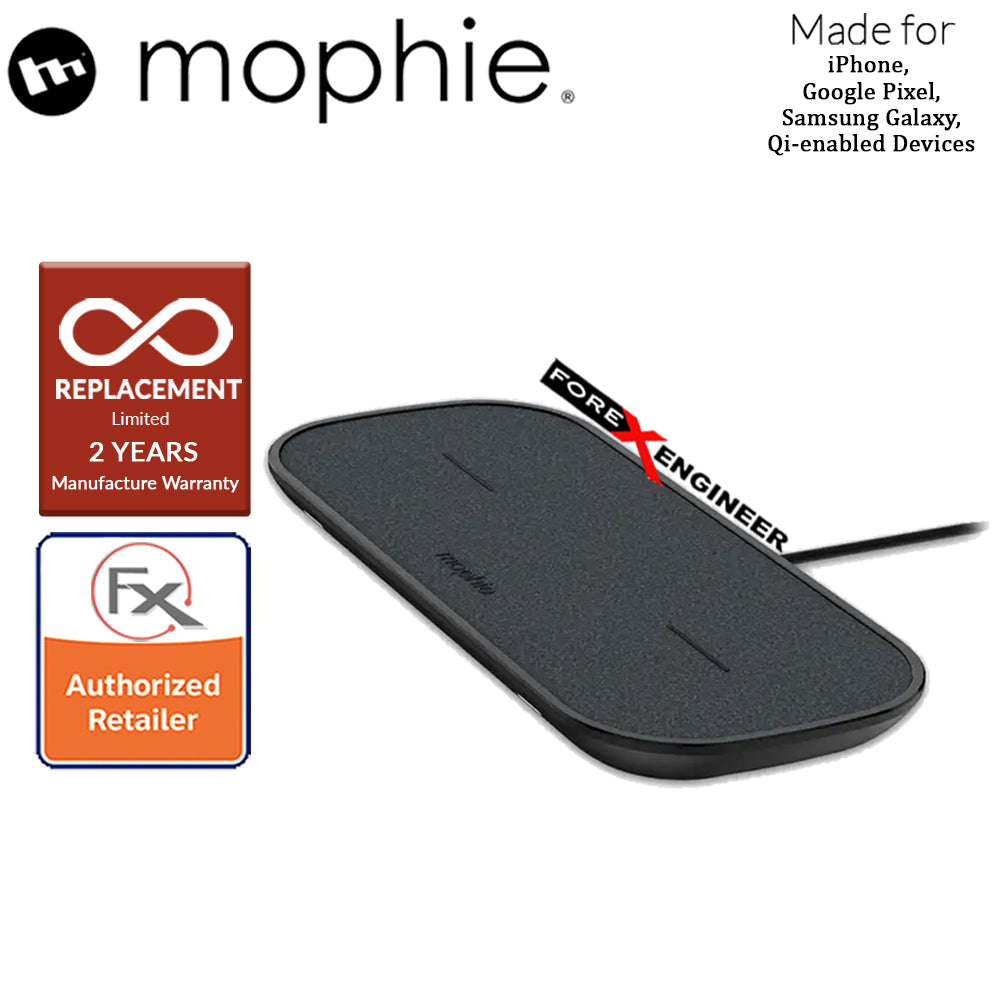 Mophie Dual Wireless Charging Pad ( Fabric ) - 10W pad charges 2 wireless devices and 1 wired device ( Barcode : 848467099843 )