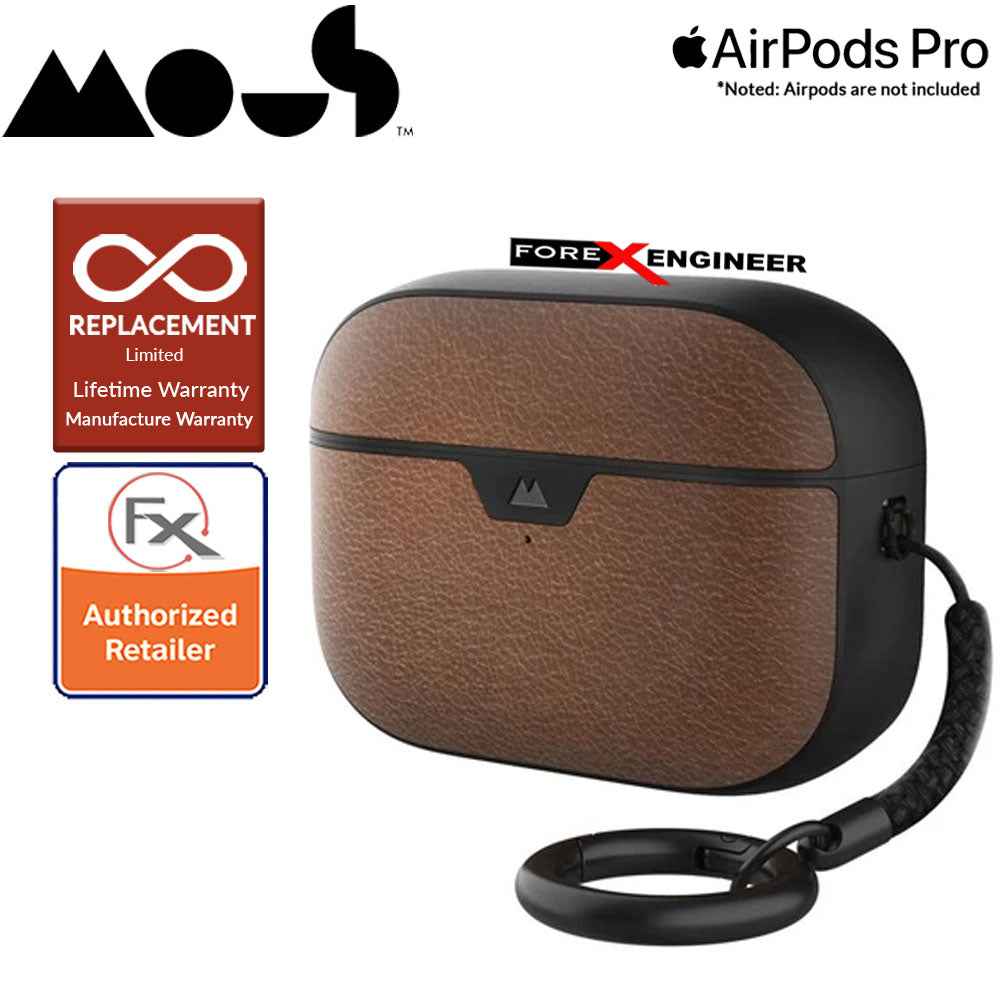 Mous for Airpods Pro Case - Comes with Carabiner Keychain - Brown Leather Colour ( Barcode : 5060624483158 )