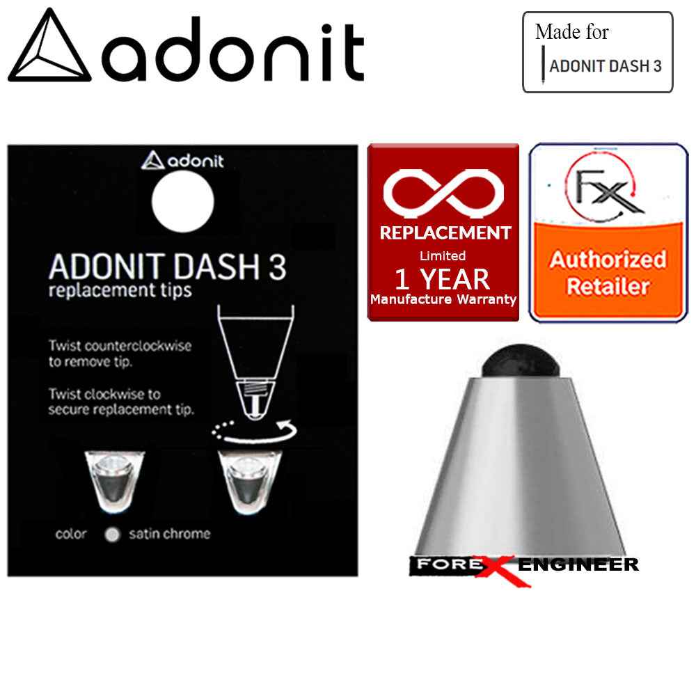 Adonit DASH 3 REPLACEMENT TIP for Dash 3 Fine Point Stylus Silver Pen - Forexengineer-malaysia