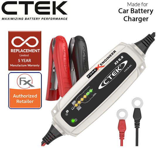 CTEK - XS 0.8 Smart Battery Charger with 5 Years Warranty