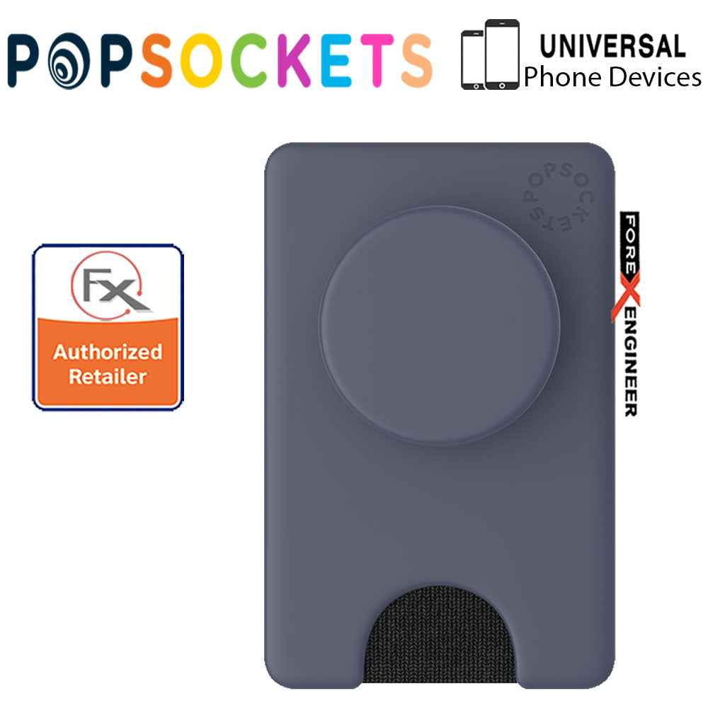 PopSockets PopWallet+ - PopWallet Plus - hold up to 3 credit cards or 6 business cards - Shadow Blue Color ( Barcode : 842978158068 )