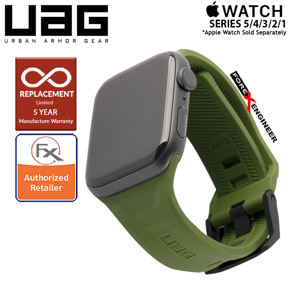 UAG Scout Strap for Apple Watch Series 7 - SE - 6 - 5 - 4 - 3 - 2 - 1 ( 45mm - 42mm - 44mm ) - Stainless steel hardware - Olive Color ( Barcode : 812451034356 )