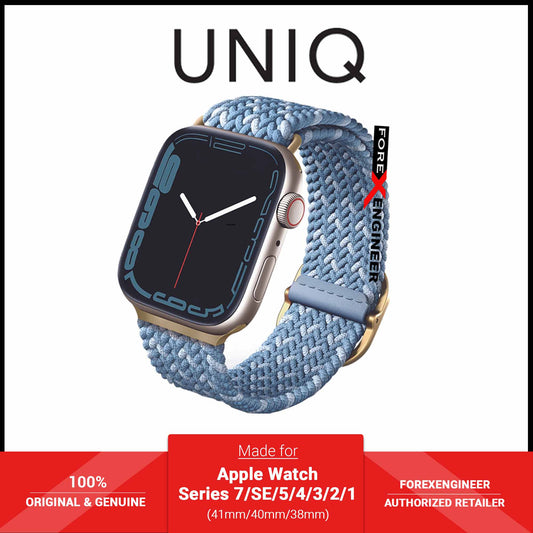 UNIQ Aspen Designer Edition Strap for Apple Watch Series 7 - SE - 6 - 5 - 4 - 3 - 2 - 1 ( 41mm - 40mm - 38mm ) - Blue (Barcode: 8886463679463 )