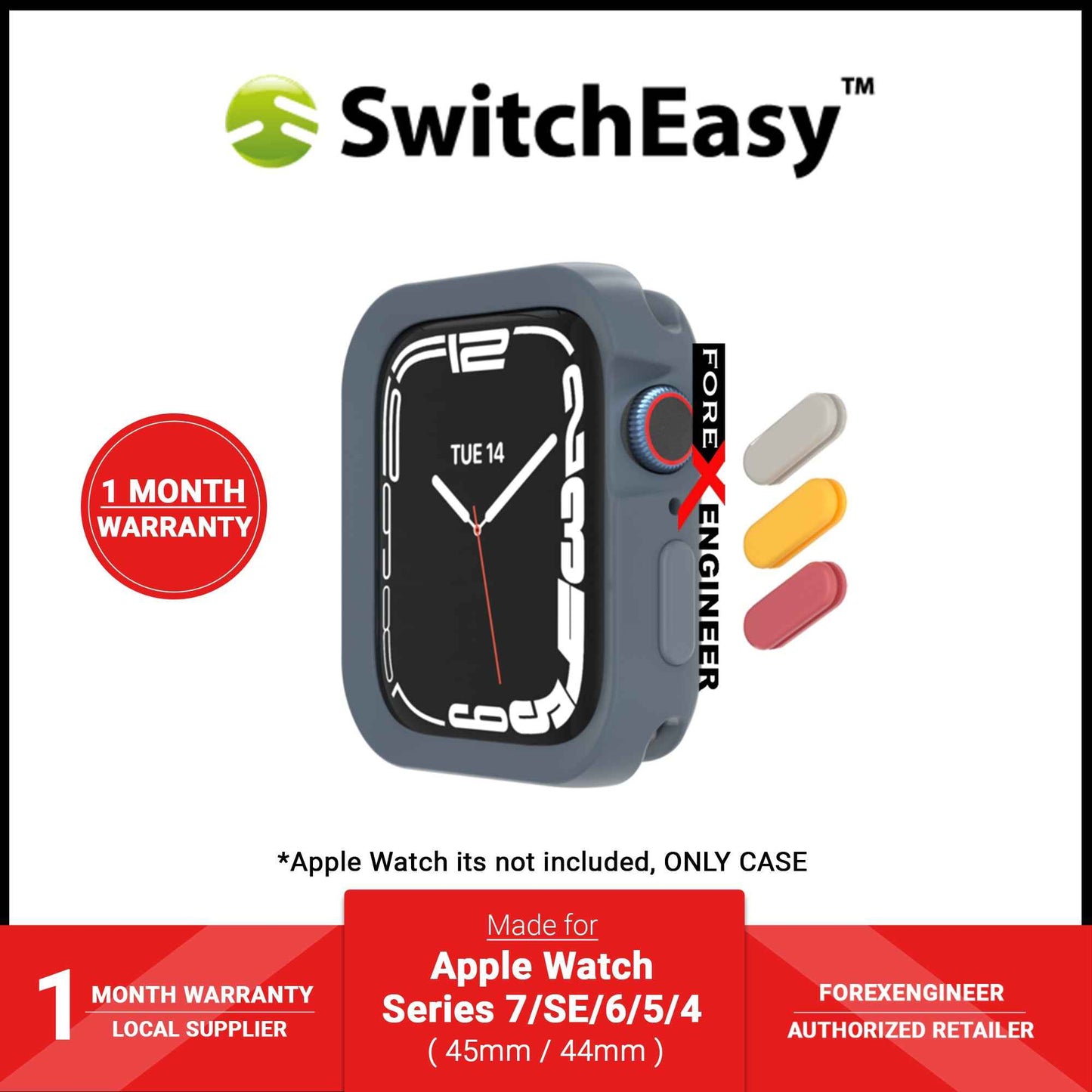 SwitchEasy COLORS Case for Apple Watch Series 7 - SE - 6 - 5 - 4 ( 45mm - 44mm ) - Abyss Blue (Barcode: 4895241104909 )