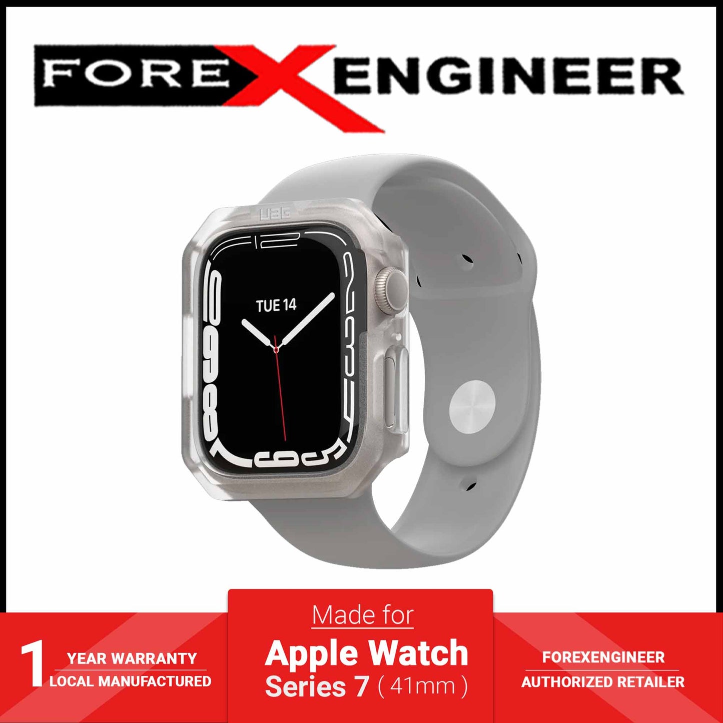 UAG Scout Case for Apple Watch Series 7 ( 41mm ) - Frosted Clear - Forexengineer -Malaysia- 840283900198