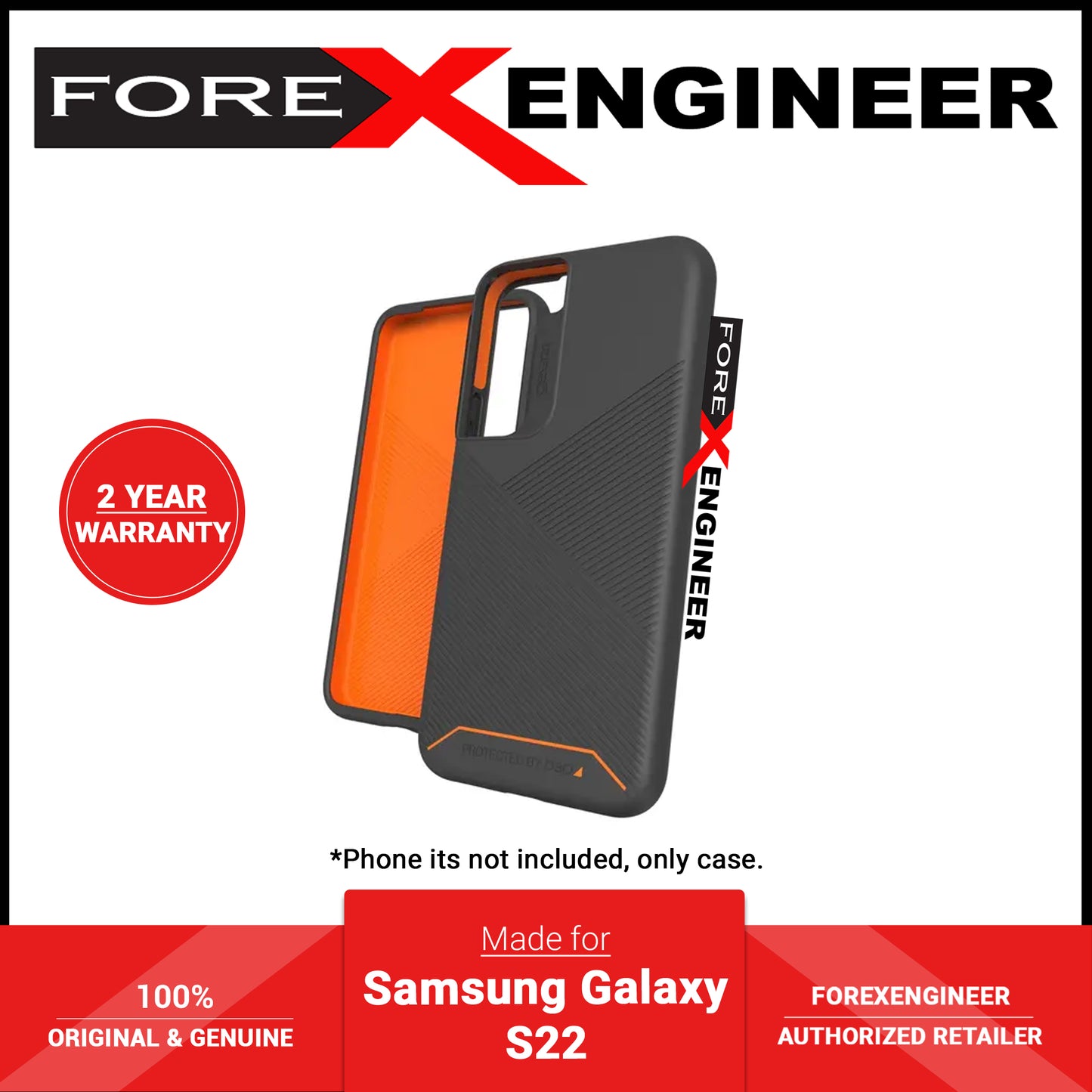 Gear4 D30 Denali Case for Samsung Galaxy S22 - Black (Barcode: 840056156715 )