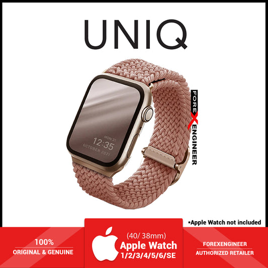 [RACKV2_CLEARANCE] UNIQ Aspen Braided Strap for Apple Watch Series 7 - SE - 6 - 5 - 4 - 3 - 2 - 1 ( 41mm - 40mm - 38mm ) - Grapefruit Pink ( Barcode: 8886463677100 )