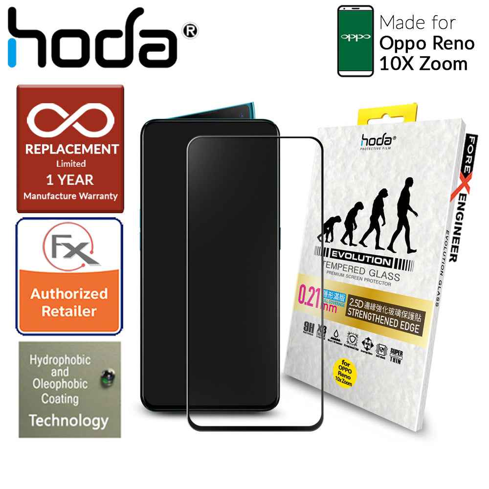 Hoda 0.21mm Tempered Glass for Oppo Reno 10X Zoom - Evolution Strengthened Edge Clear Screen Protector - Forexengineer-malaysia