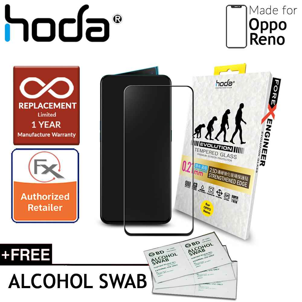 Hoda 0.21mm Tempered Glass for Oppo Reno - Evolution Strengthened Edge Clear Screen Protector - Forexengineer-malaysia