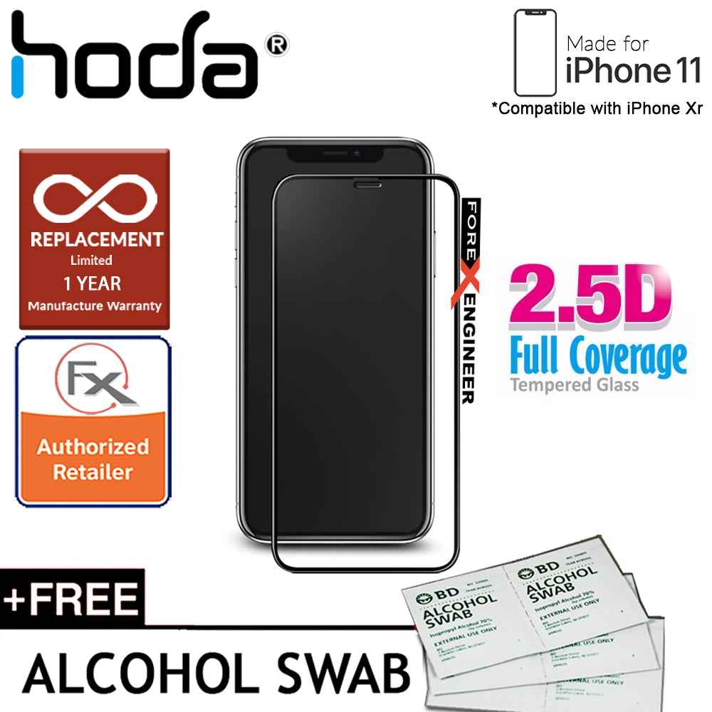 Hoda Tempered Glass for iPhone 11 (Compatible with iPhone Xr) - 2.5D 0.33mm Full Coverage Screen Protector - Clear - Forexengineer-malaysia