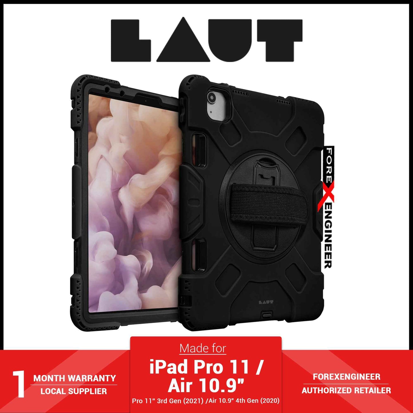 LAUT Shield Enduro for iPad Pro 11" - Air 10.9" ( 2018 - 2022 ) - Black (Barcode: 4895206922234 )