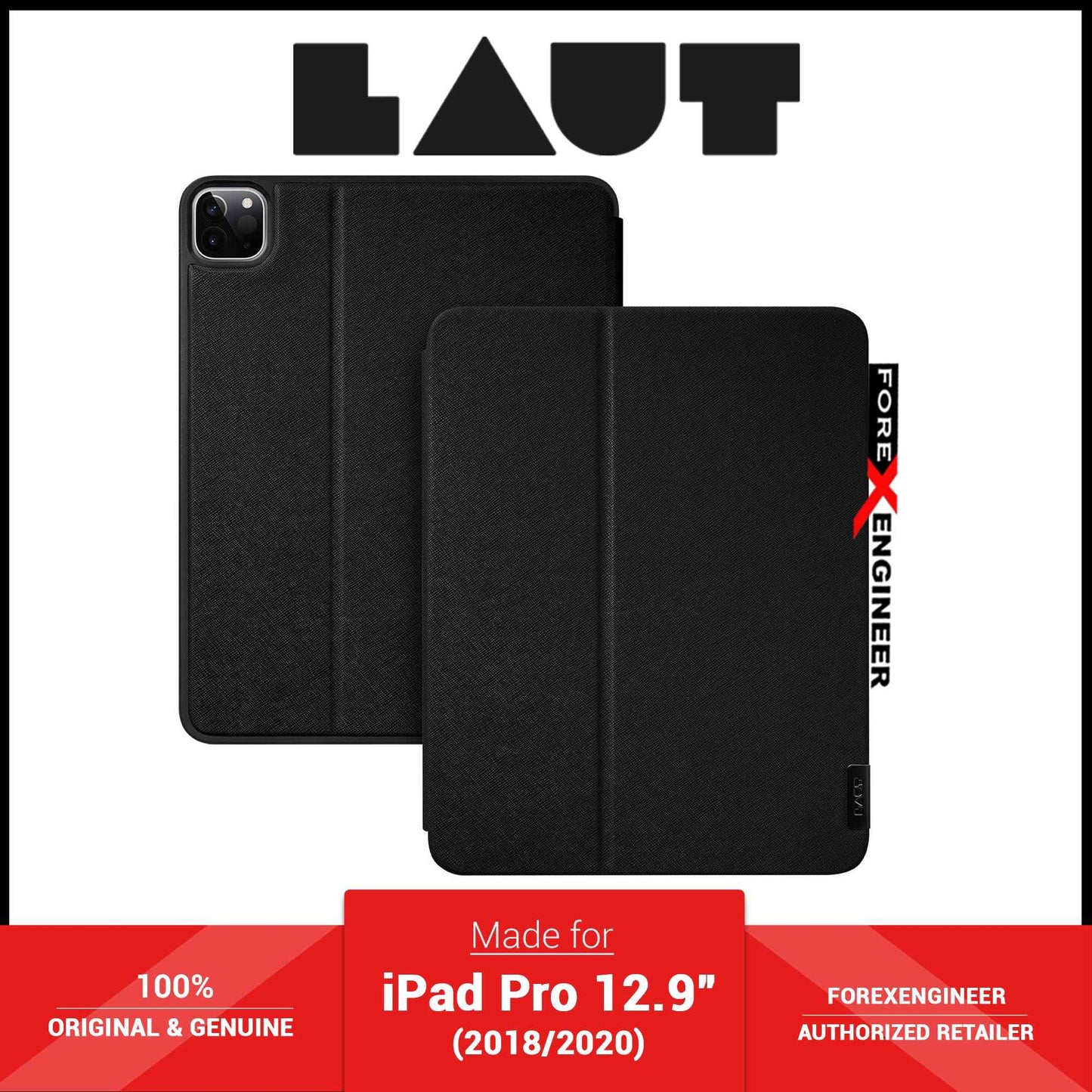Laut Prestige Folio for iPad Pro 12.9" 3rd - 4th Gen (2018 - 2020) - Black ( Barcode : 4895206916776 )