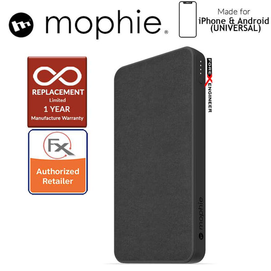Mophie Powerstation 10,000mAh Power Bank for Smartphones, Tablets & USB Devices (Fabric Design) - Black - Forexengineer-malaysia