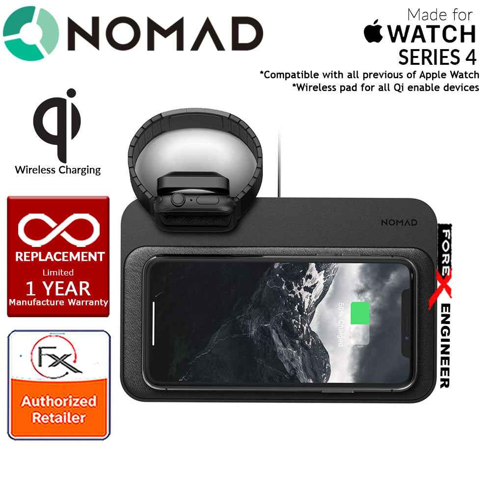 Nomad Wireless Charging Dock Base Station for Apple Watch and works with all Qi enabled devices - MFi-certified Apple Watch Charger - Black (wireless charging station) - Forexengineer-malaysia