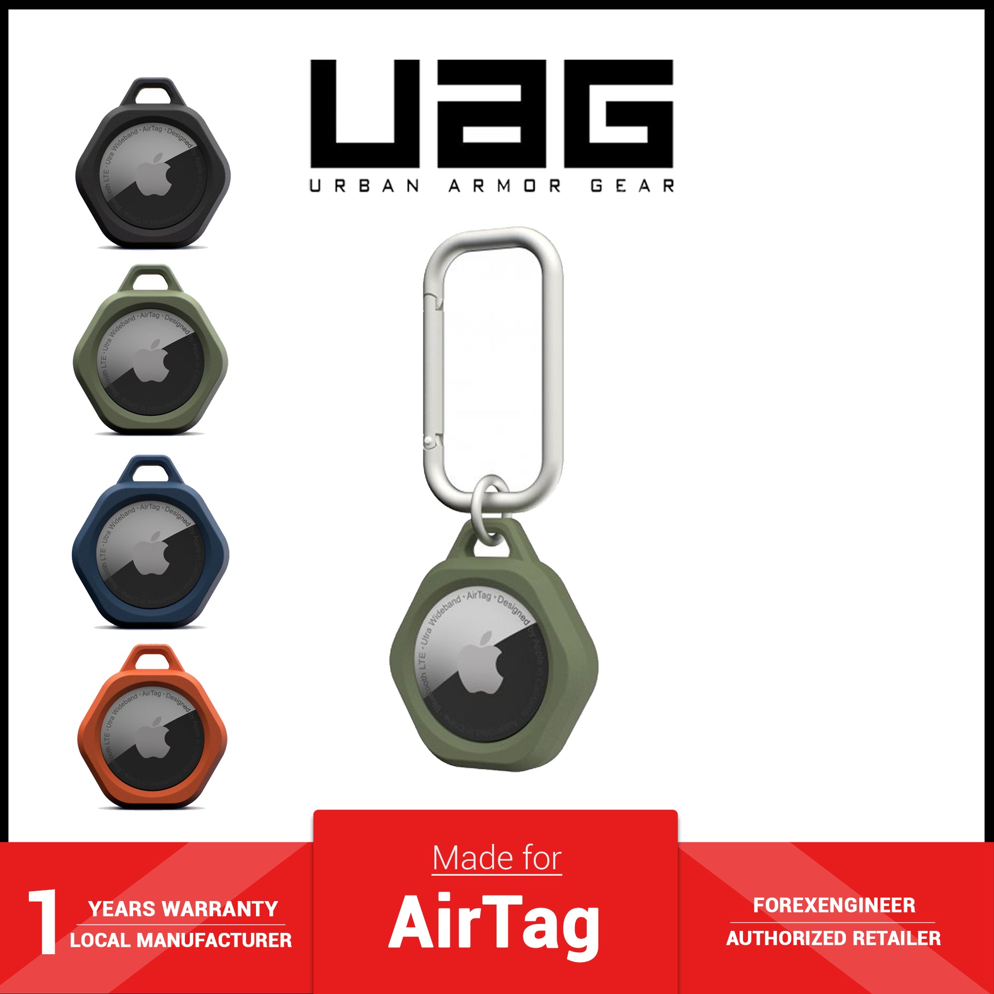 Lot of 4 UAG Scout Series Case for Apple Airtag Olive (AIRTAG CASE ONLY*) 