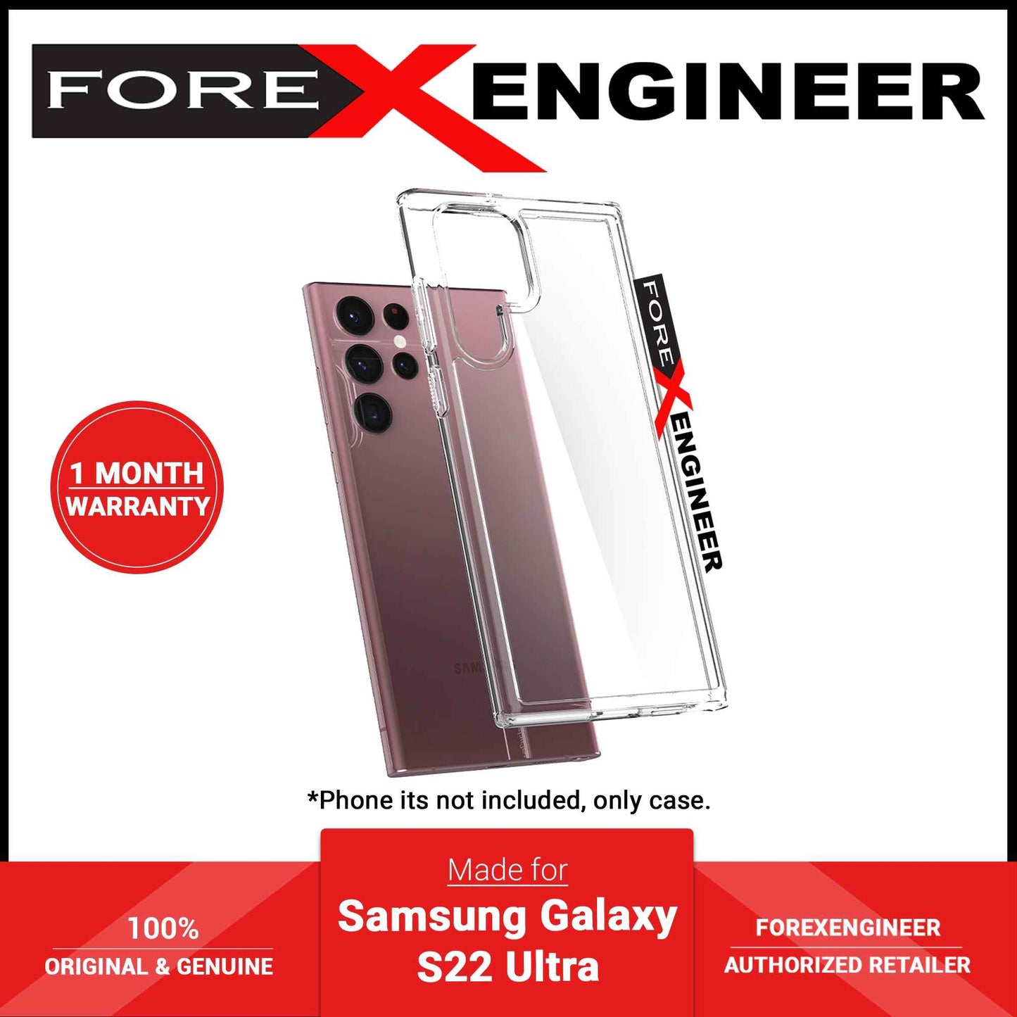 Spigen Ultra Hybrid Case for Samsung Galaxy S22 Ultra - Crystal Clear