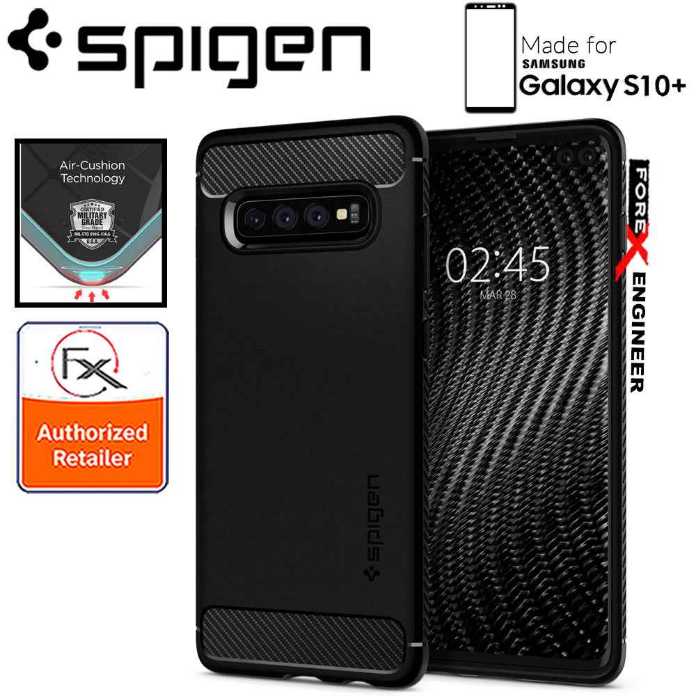 Spigen Rugged Armor for Samsung Galaxy S10+ - S10 Plus - Matte Black - Forexengineer-malaysia