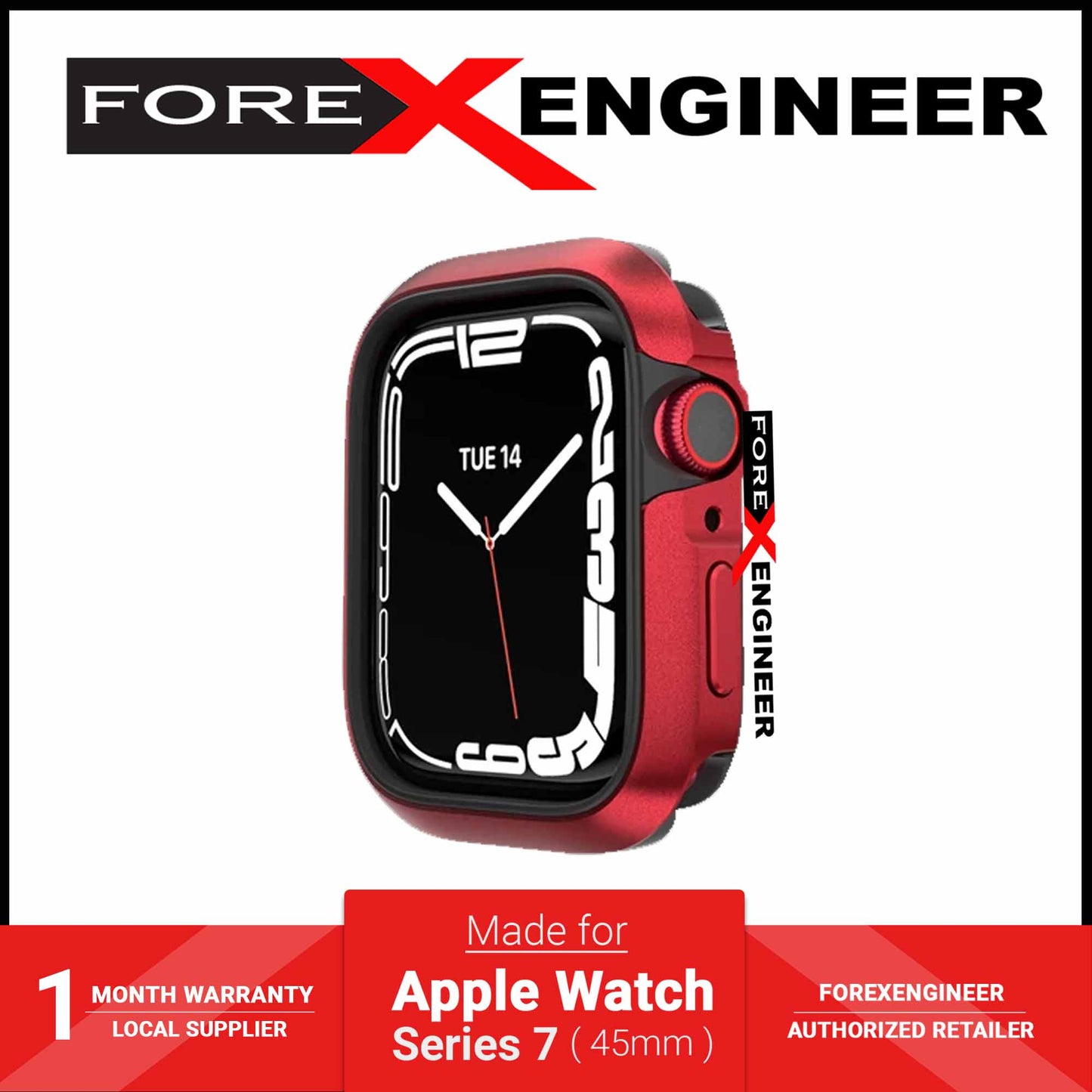 SwitchEasy Odyssey Aluminium Alloy Case for Apple Watch Series 7 ( 45mm ) - Red (Barcode: 4895241104794 ) - Forexengineer -Malaysia- 4895241104794