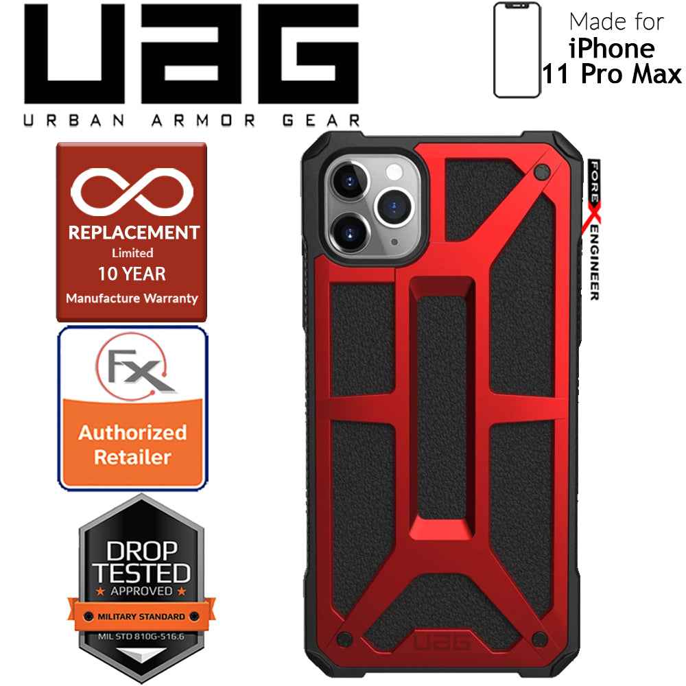 UAG Monarch for iPhone 11 Pro Max - Rugged Military Drop Tested - Crimson - Forexengineer-malaysia