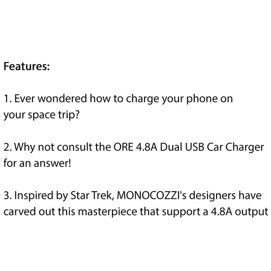 Monocozzi Automotive ORE 4.8A Dual USB Car Charger - Charcoal (Barcode: 4897021599967 ) - Forexengineer -Malaysia- 4897021599967