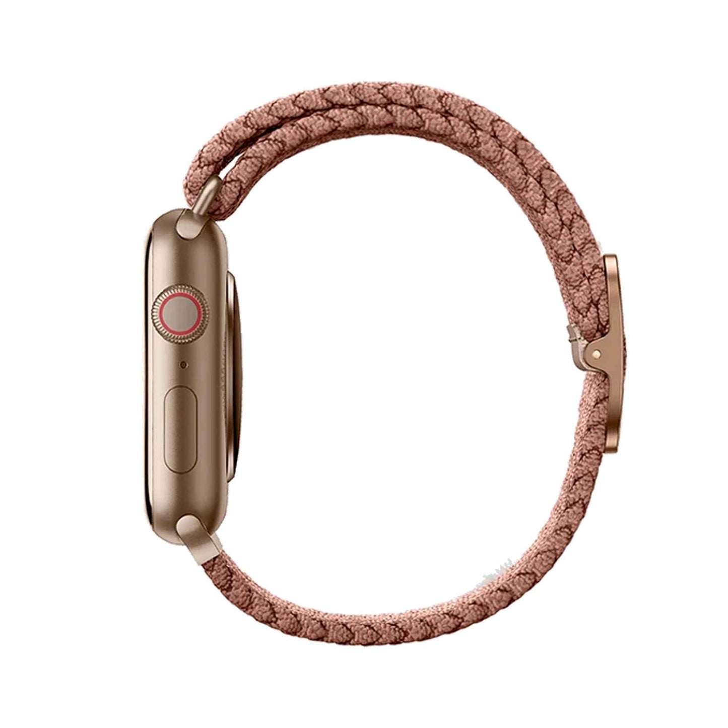 UNIQ Aspen Braided Strap for Apple Watch Series 7 - SE - 6 - 5 - 4 - 3 - 2 - 1 ( 45mm - 44mm - 42 mm ) - Grapefruit Pink (Barcode: 8886463677117 )
