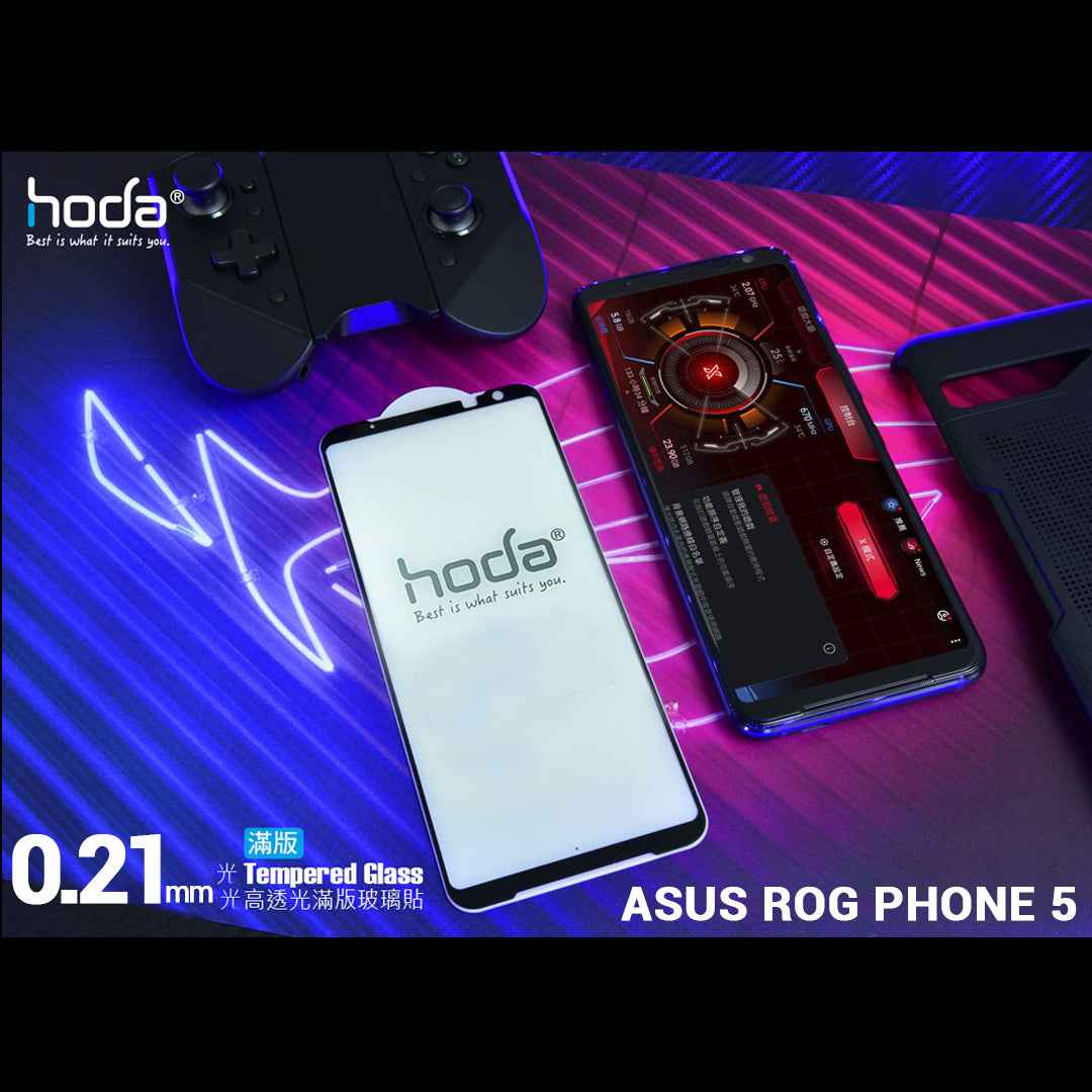 Hoda Tempered Glass for ASUS Rog Phone 5 - 5 Pro - 5 Ultimate ( 0.21mm ) - Evolution Strenghened Edge Full Coverage - Clear ( Barcode : 4711103540602 )