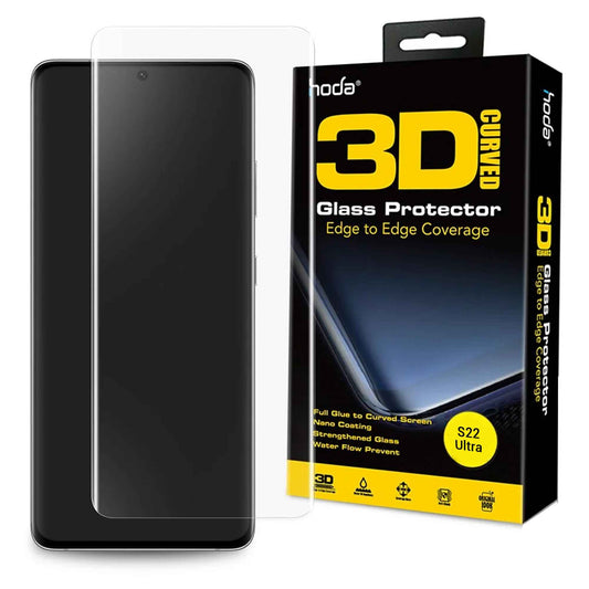Hoda Tempered Glass for Samsung Galaxy S22 Ultra - 3D UV Full Glue Full Coverage Screen Protector ( UV Lamp Included ) - Clear (Barcode: 4713381516256 + 4711103543993 )