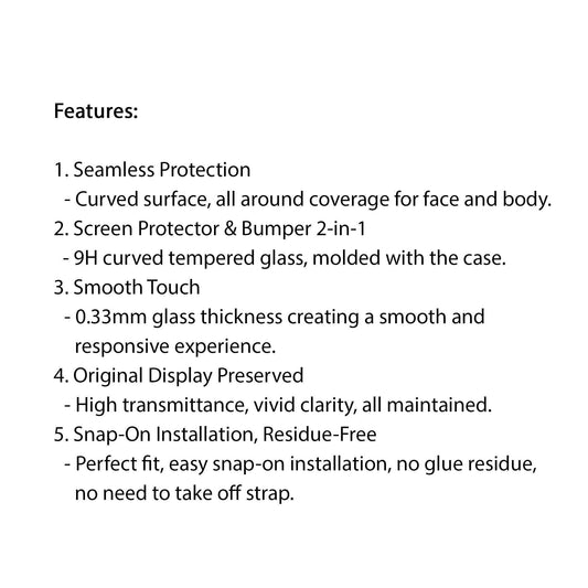 SwitchEasy Nude 2 in 1 Tempered Glass Hybrid Case for Apple Watch Series 7 ( 41mm ) with Build In Tempered Glass - Transparent (Barcode: 4895241108419 )