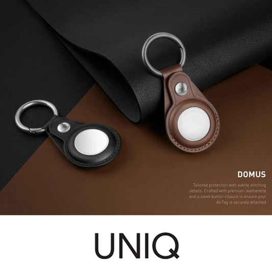 UNIQ Domus Case for AirTag - Include 1 set front & back protective films - Black (Barcode: 8886463677353 )