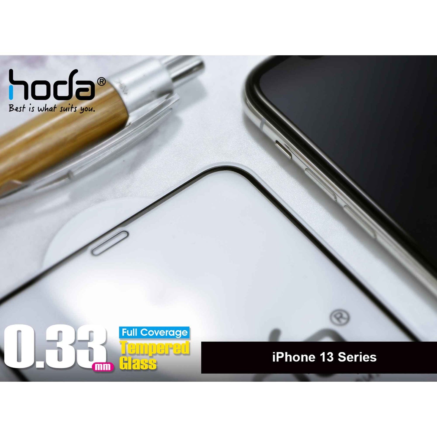 Hoda Tempered Glass for iPhone 13 Pro Max 6.7" 5G ( 2.5D 0.33mm Full Coverage ) - Clear (Barcode: 4711103541661 )