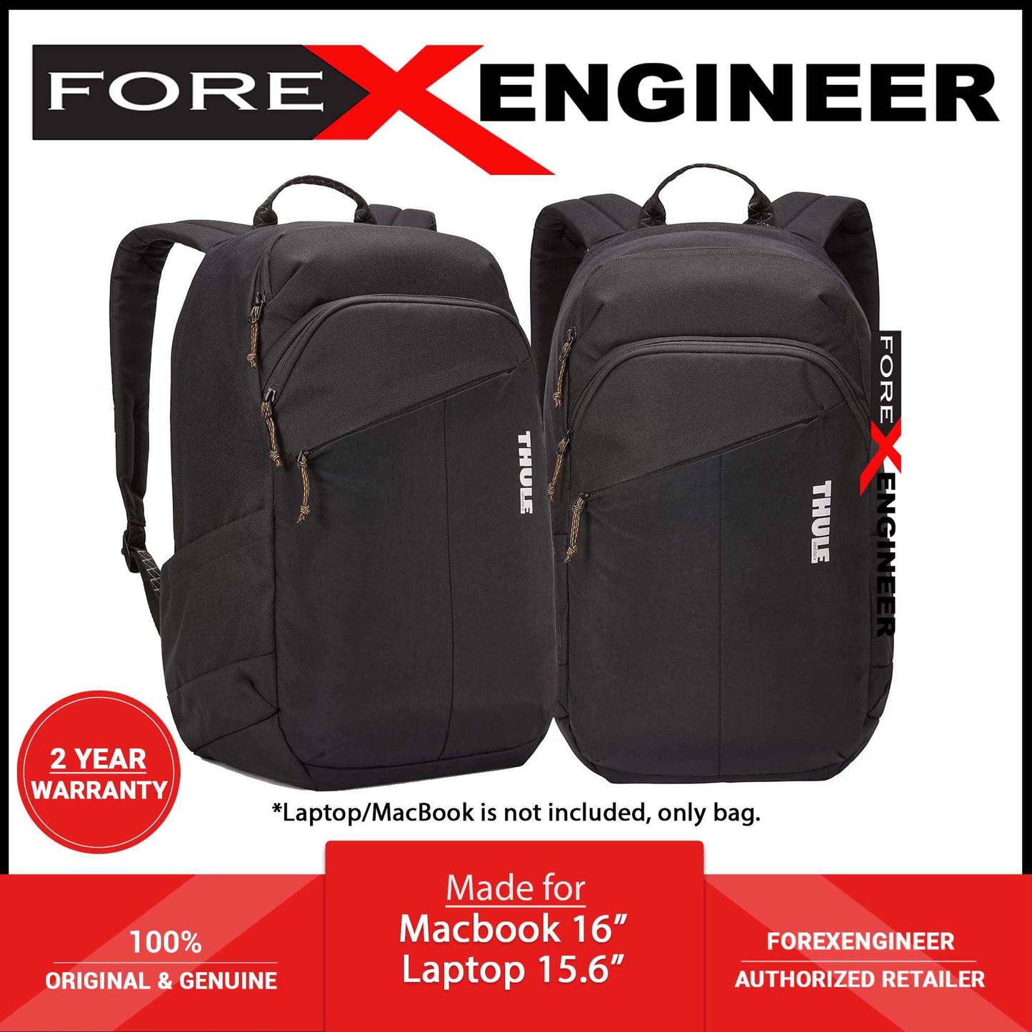 Thule Exeo 28L Backpack - Fit up to 15.6" Laptop or 16" MacBook - Black