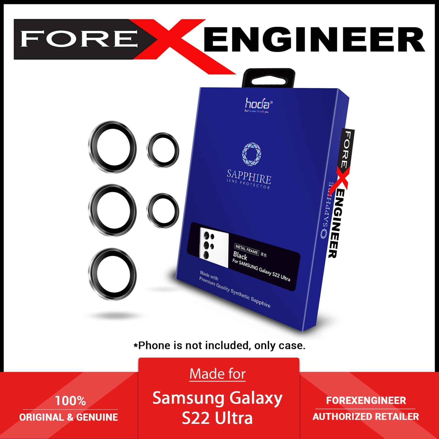 Hoda Sapphire Lens for Samsung Galaxy S22 Ultra - Black (Barcode: 4711103544143 )