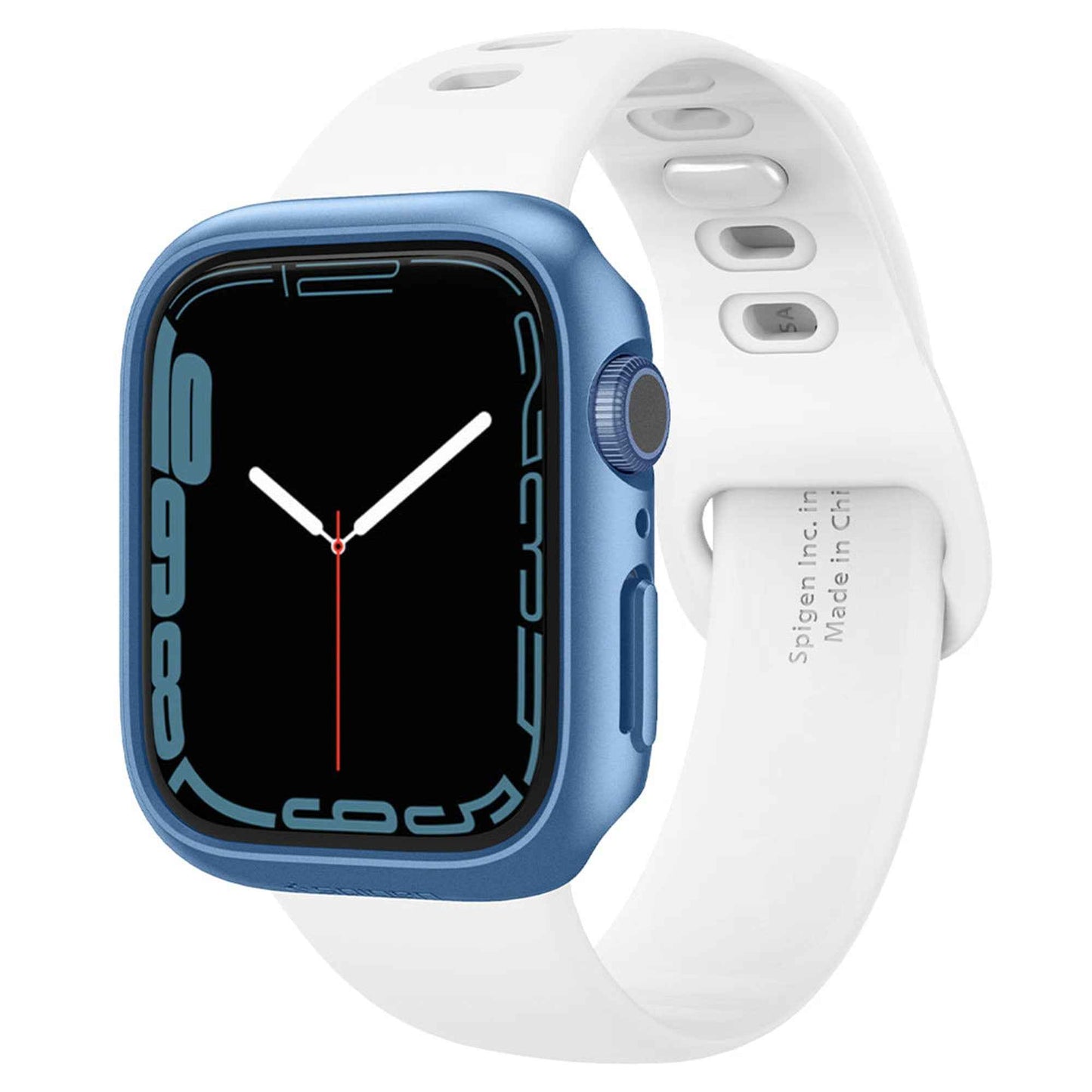Spigen Thin Fit Case for Apple Watch Series 7 ( 45mm ) - Mettalic Blue (Barcode: 8809811857610 )