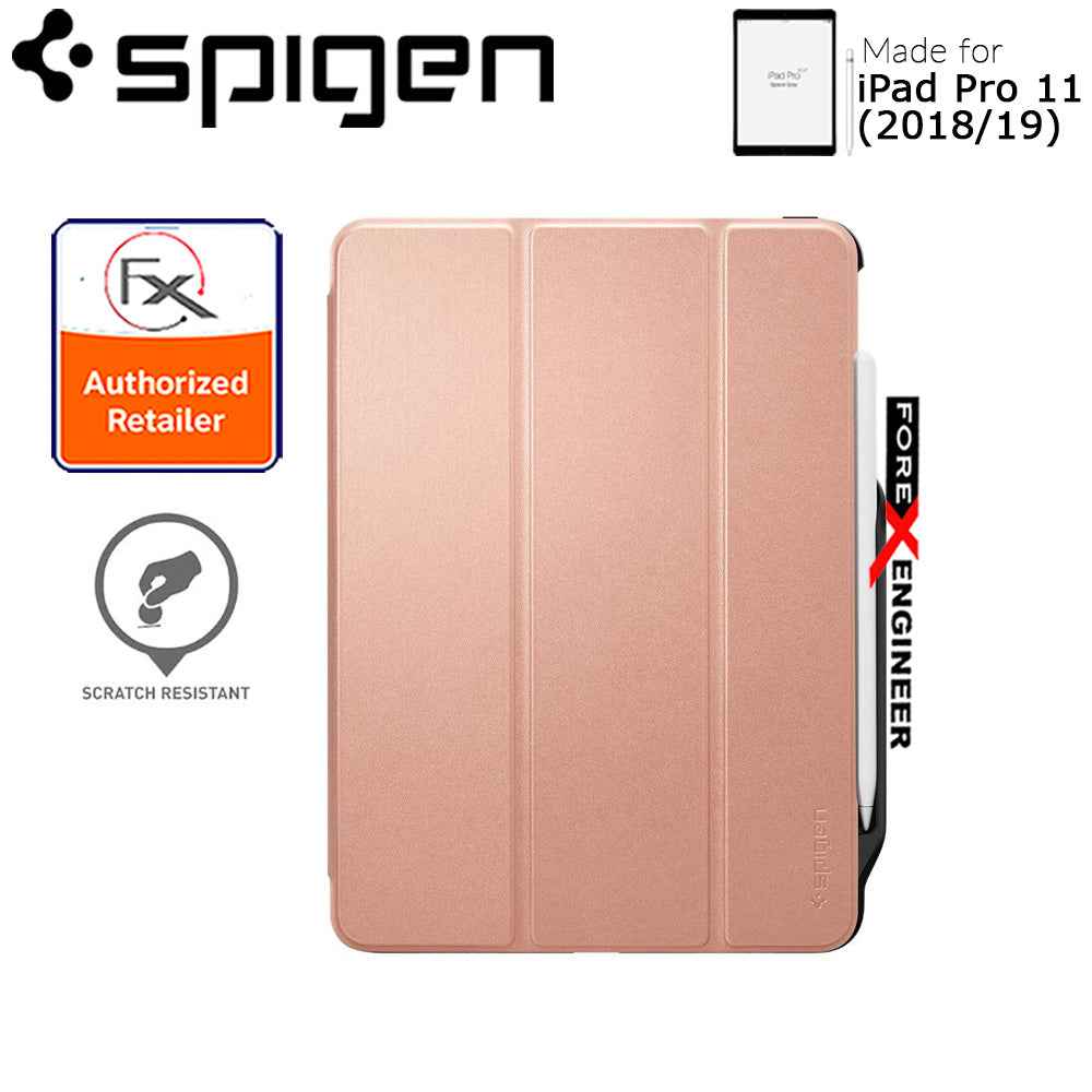Spigen Smart Fold 2 for iPad Pro 11" (2018-19) - with build in Apple Pencil slot - Rose Gold - Forexengineer-malaysia