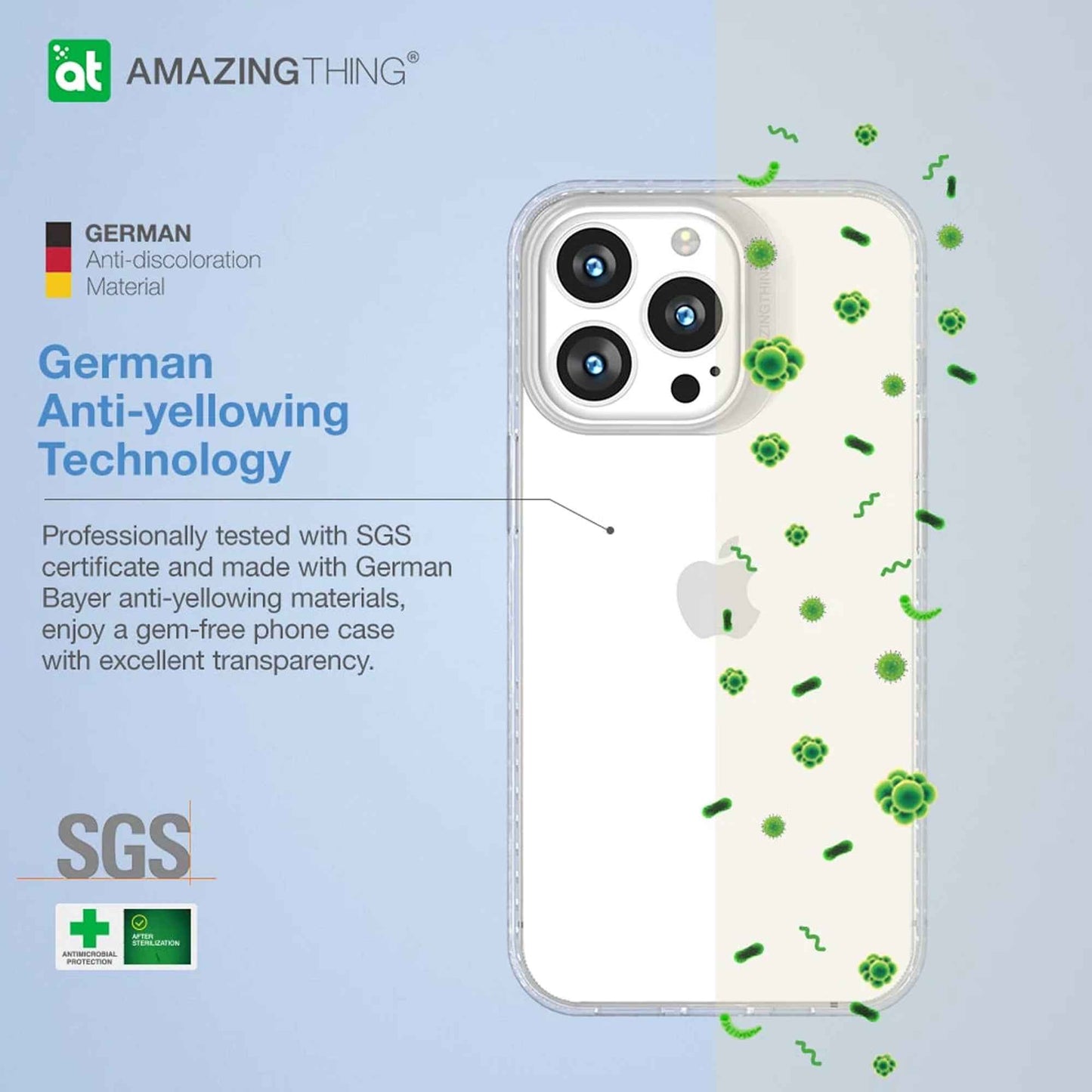 AMAZINGthing Titan Pro Drop Proof Case for iPhone 13 6.1" 5G ( 2021 ) - Anti-microbial - Clear (Barcode: 4892878068550 )