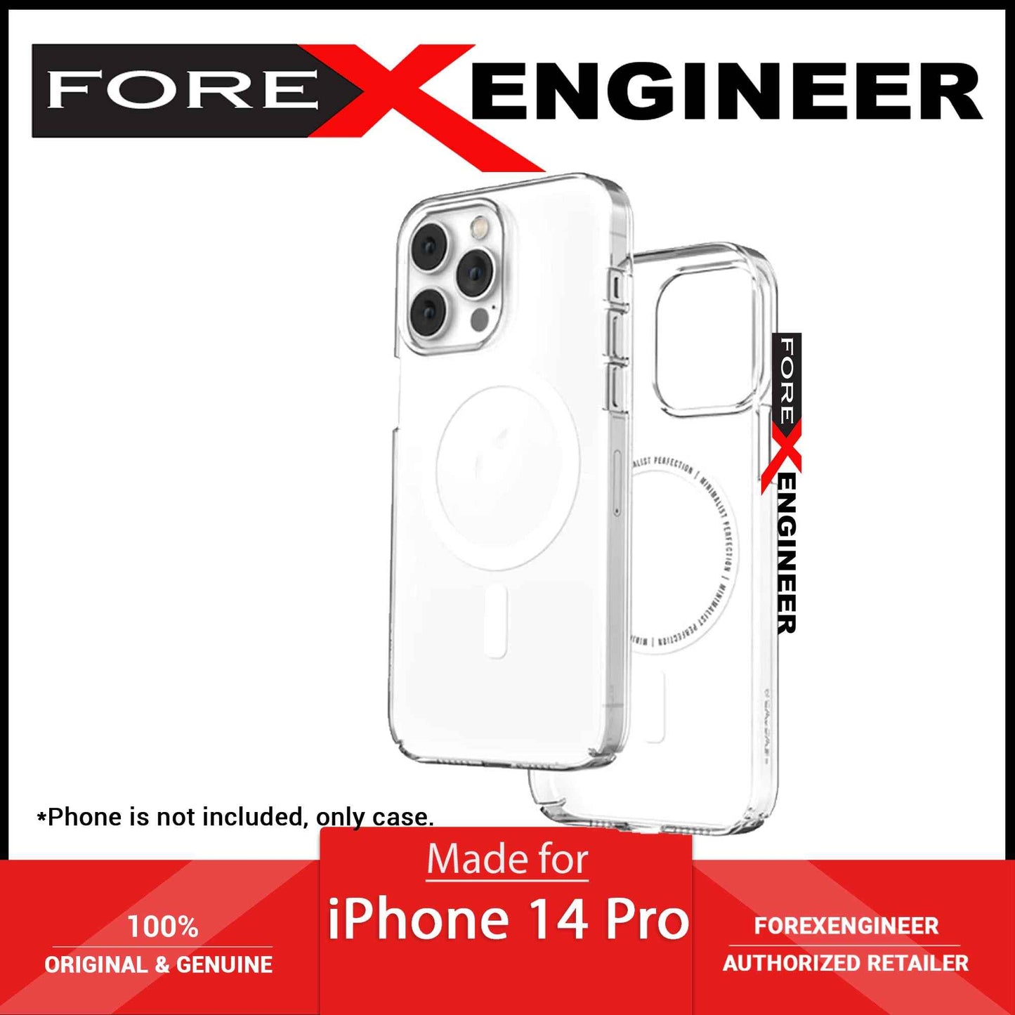 Caudabe Lucid Clear for iPhone 14 Pro - Magsafe Compatible - Crystal - White