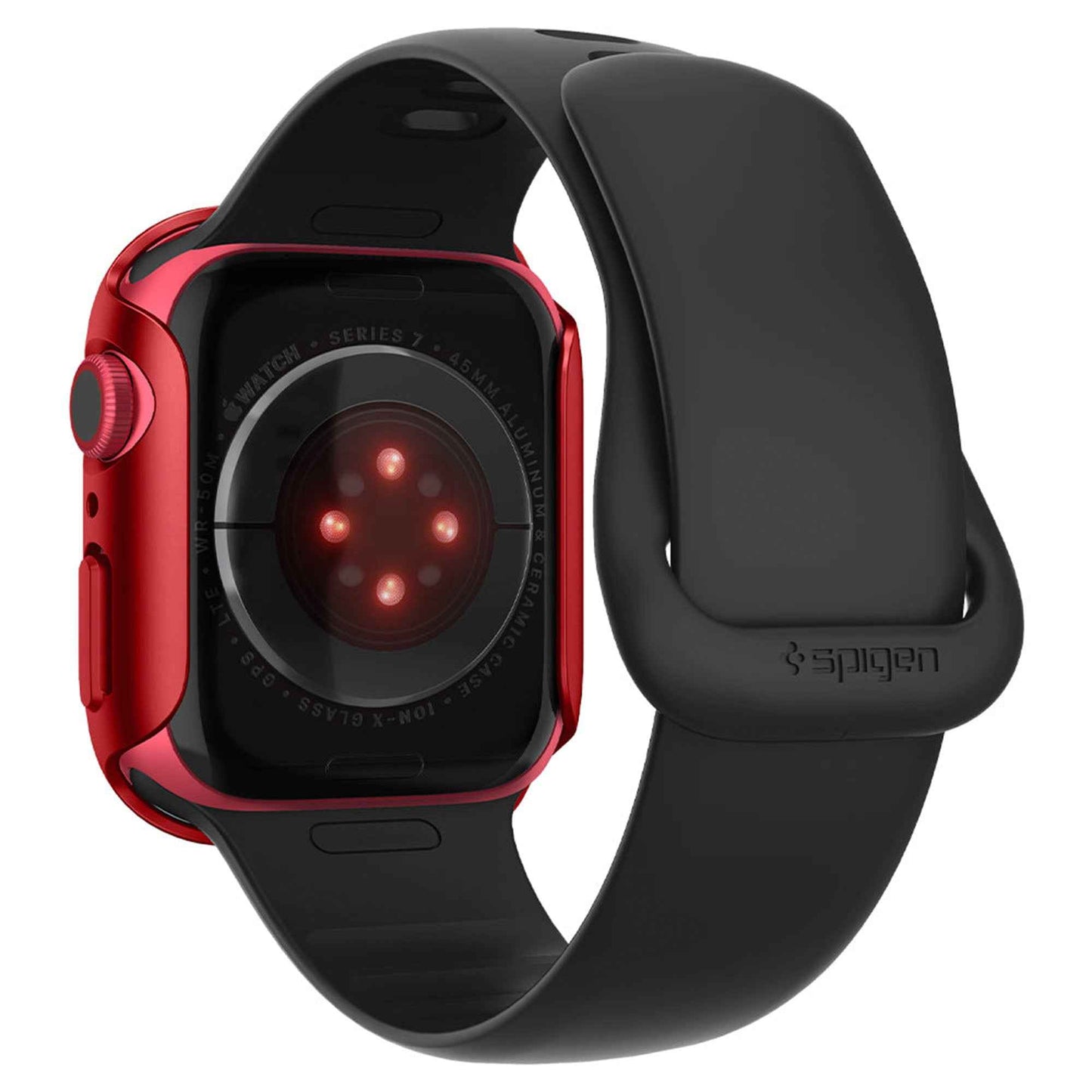 Spigen Thin Fit Case for Apple Watch Series 7 ( 45mm ) - Metallic Red (Barcode: 8809811857627 )
