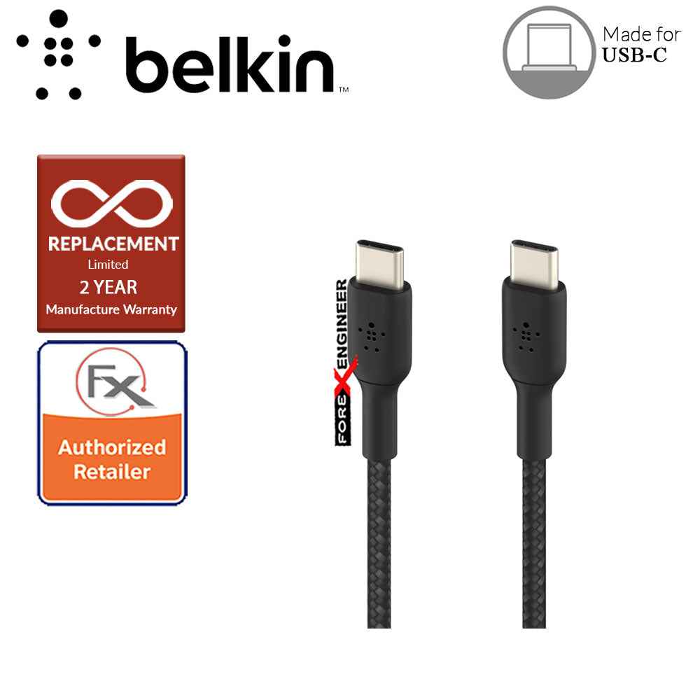 Belkin BOOST↑CHARGE™ Braided USB-C to USB-C Cable 1m - Black (Barcode : 745883788279 )