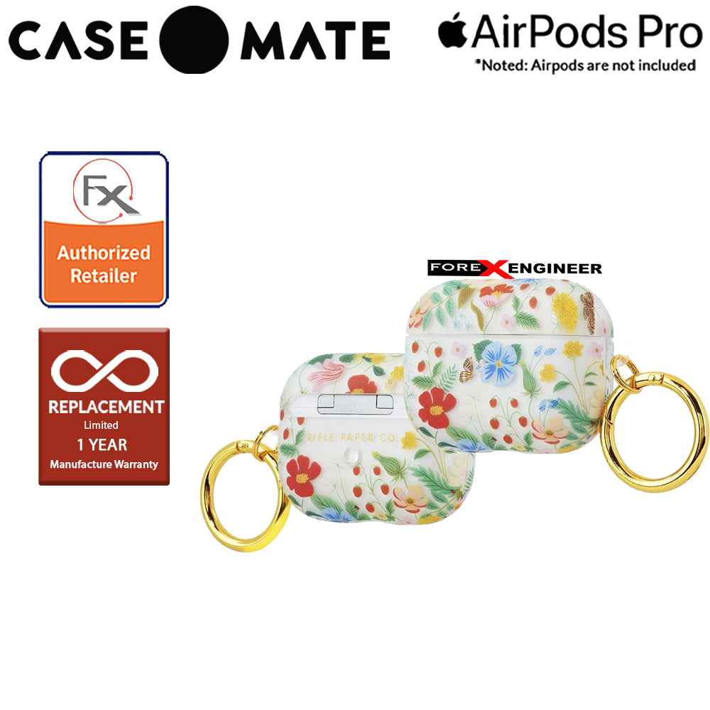 Case Mate Airpods Pro Rifle Paper - Clear Strawberry Fields ( Barcode : 846127198837 )