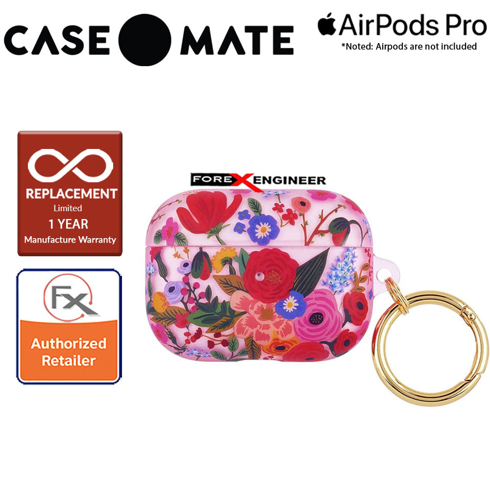 Case Mate Rifle Paper for Airpods Pro - Garden Party Blush with Gold Circular Ring ( 846127191135 )