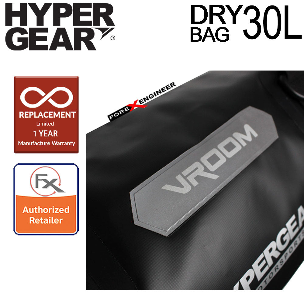 Hypergear Dry Bag Vroom 30L - IPX6 Waterproof with Strap Holders Included ( Black ) ( Barcode : 301211)