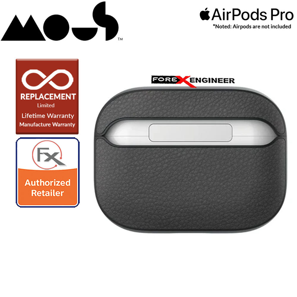 Mous for Airpods Pro Case - Comes with Carabiner Keychain - Black Leather Colour ( Barcode : 5060624483141 )