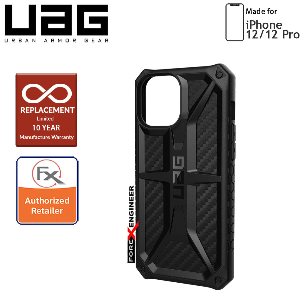 UAG Monarch for iPhone 12 - 12 Pro 5G 6.1" - Rugged Military Drop Tested - ( Carbon Fibre ) ( Barcode : 812451036053 )