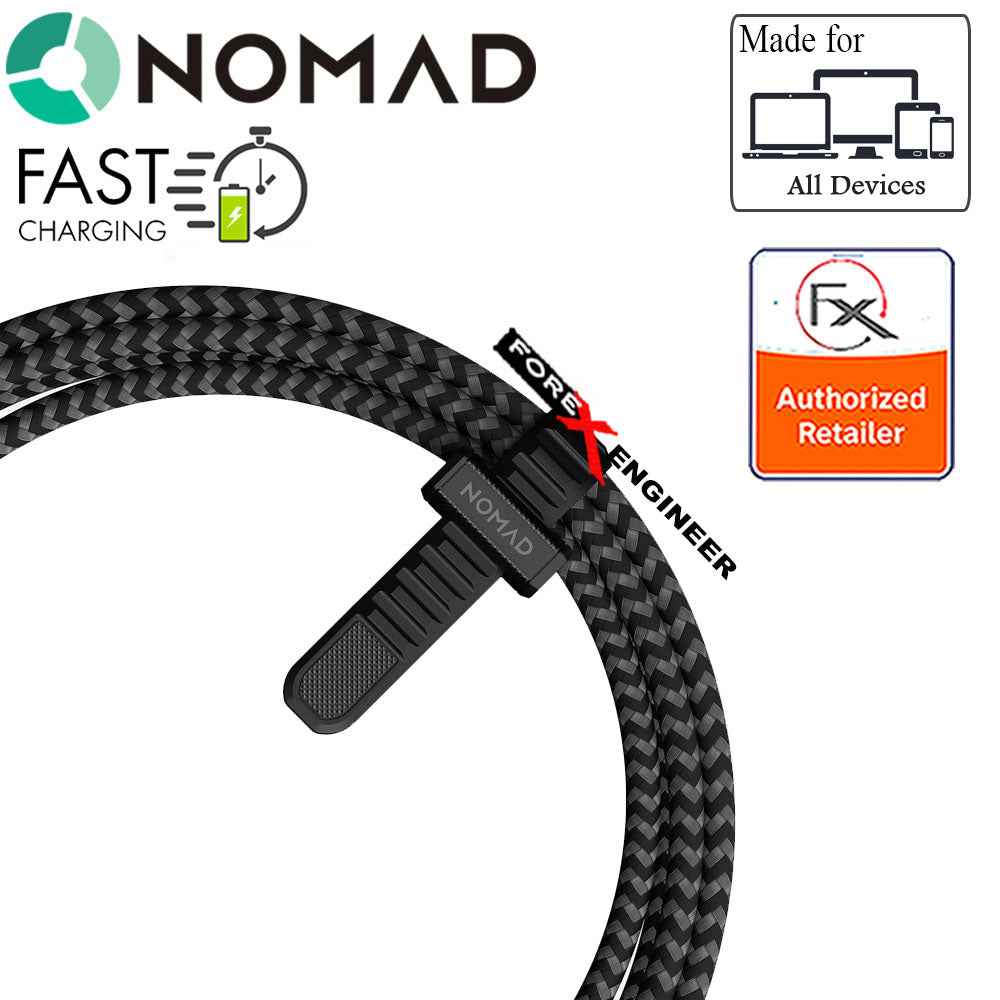 Nomad Universal Cable 1.5 meters with 3 in 1 Data Cable - Black (New barcode-Packagin 856504015473)