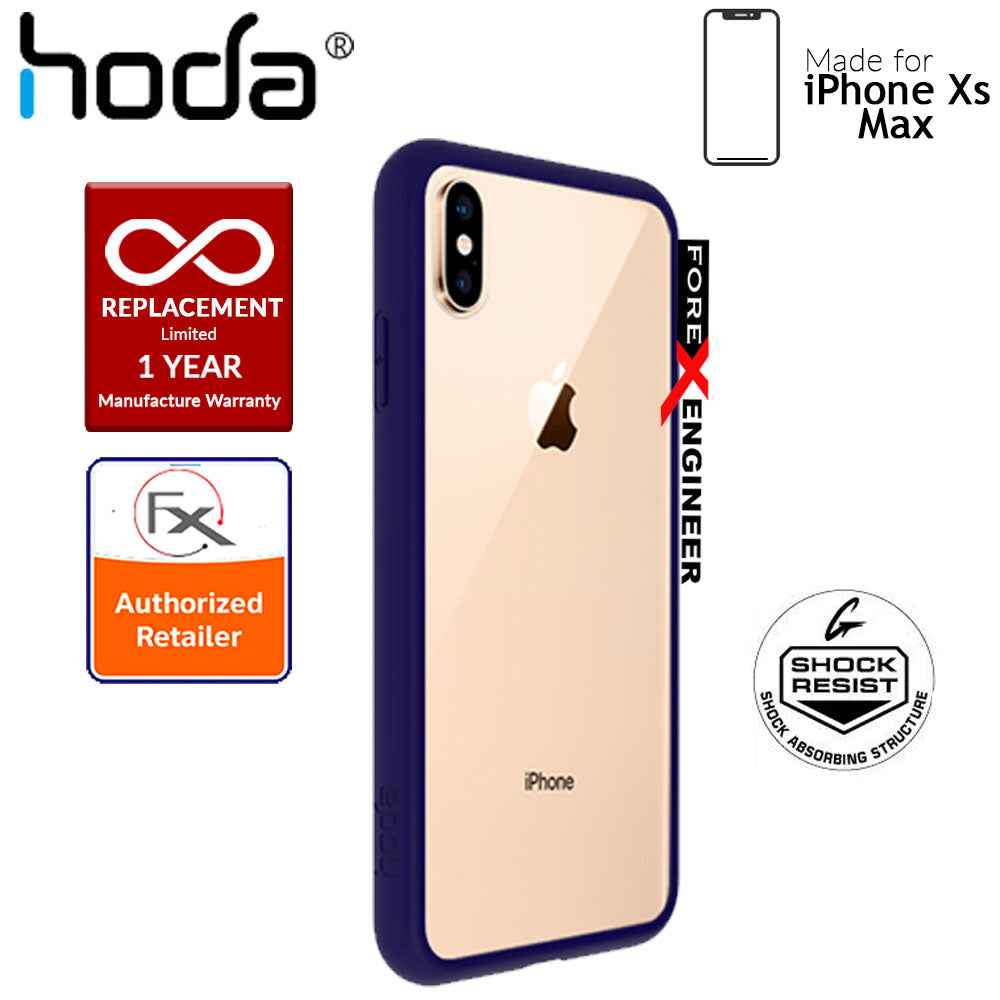 Hoda Crystal Case for iPhone Xs Max - Military Standard Protection - Dark Blue Side - Forexengineer-malaysia