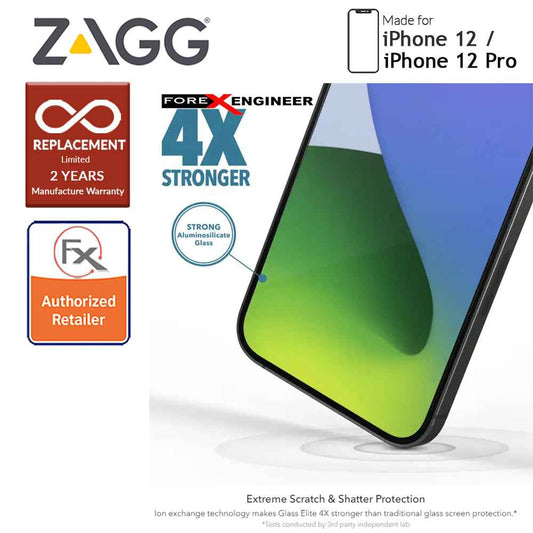 InvisibleShield Glass Elite+ for iPhone 12 - 12 Pro 5G 6.1" - Clear (Barcode: 840056131767)