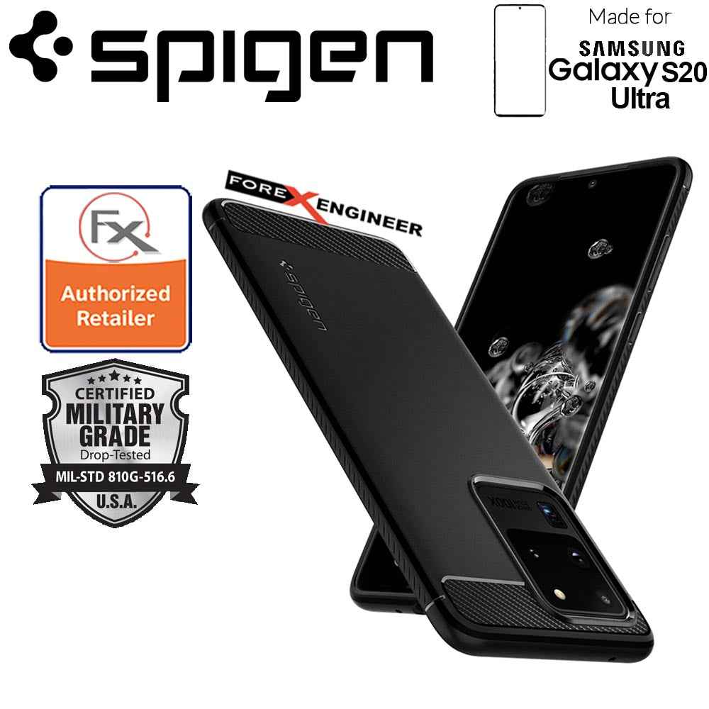 Spigen Rugged Armor for Samsung Galaxy S20 Ultra 6.9" - Matte Black Color