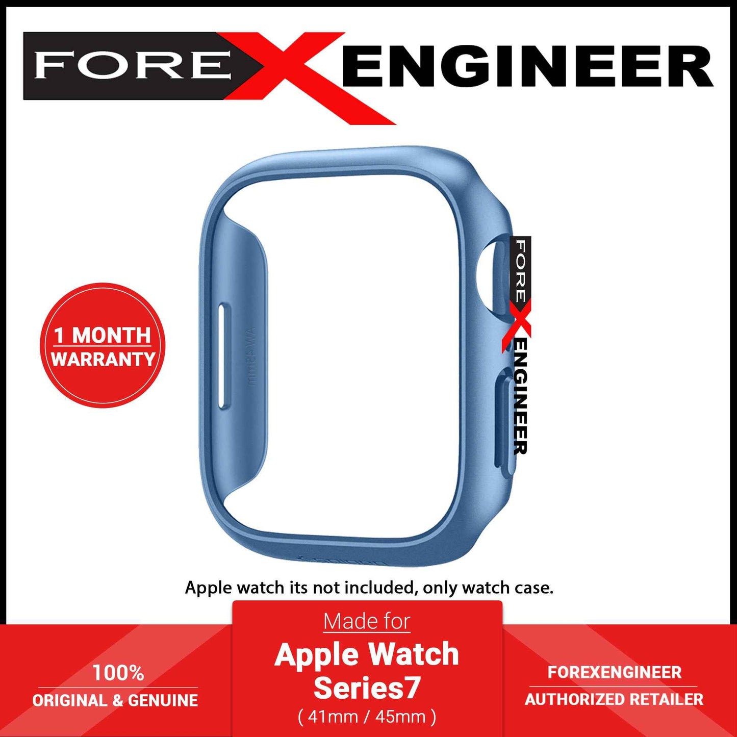 Spigen Thin Fit Case for Apple Watch Series 7 ( 45mm ) - Mettalic Blue (Barcode: 8809811857610 )
